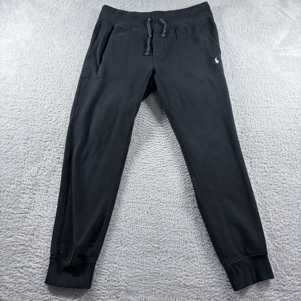 Polo Ralph Lauren Jogger Sweat Pants Mens Medium Black Tapered Pockets